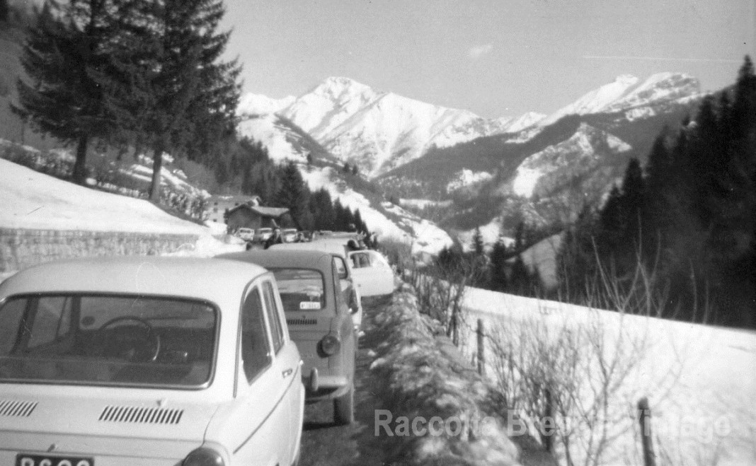 In coda per San Colombano, inverno 1965-1966, Val Trompia